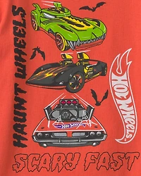 Toddler Boy 'Haunt Wheels' Car Halloween Graphic Tee - Orange