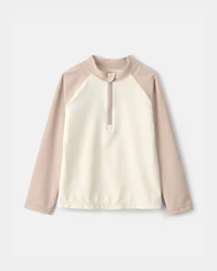 Toddler Boy Colorblock Rashguard - Tan/Ivory