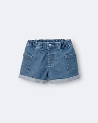 Toddler Girl Mom Short in Denim