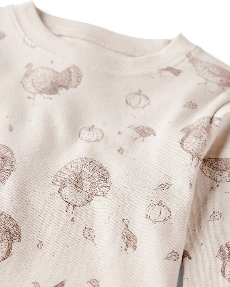 Kid Organic Cotton Pajamas in Turkey Trot Print