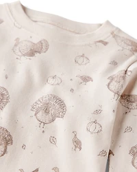 Kid Organic Cotton Pajamas in Turkey Trot Print