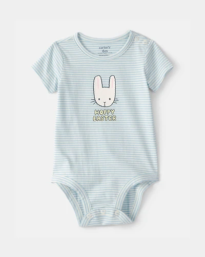 Baby 'Hoppy Easter' Bunny Graphic Bodysuit - Blue