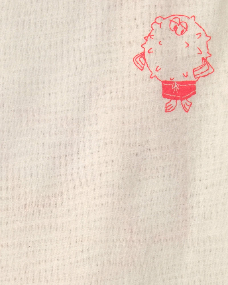 Baby Boy Puffer Fish Graphic Tank - Cream