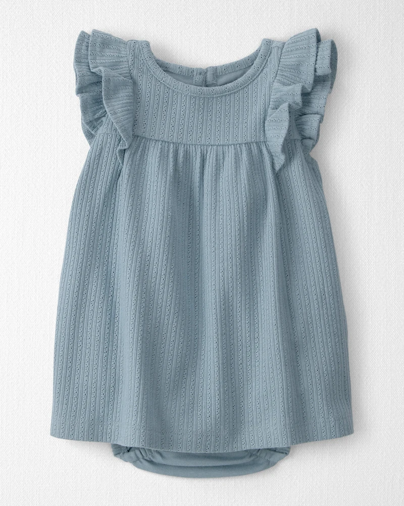 Baby Girl Pointelle Bodysuit Dress Made with Organic Cotton