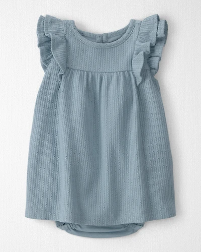 Baby Girl Pointelle Bodysuit Dress Made with Organic Cotton