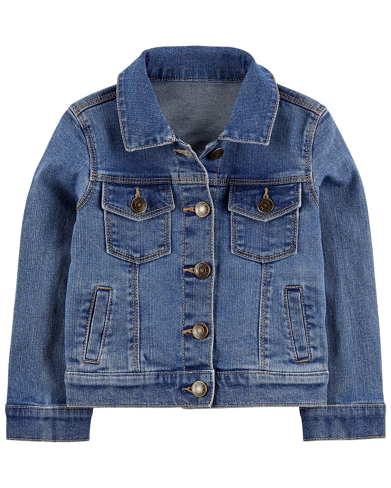 Baby Girl Denim Jacket - Medium Wash