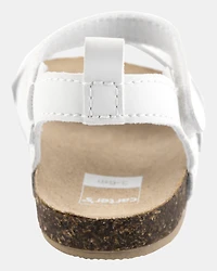 Baby Butterfly Faux Cork Sandals - White