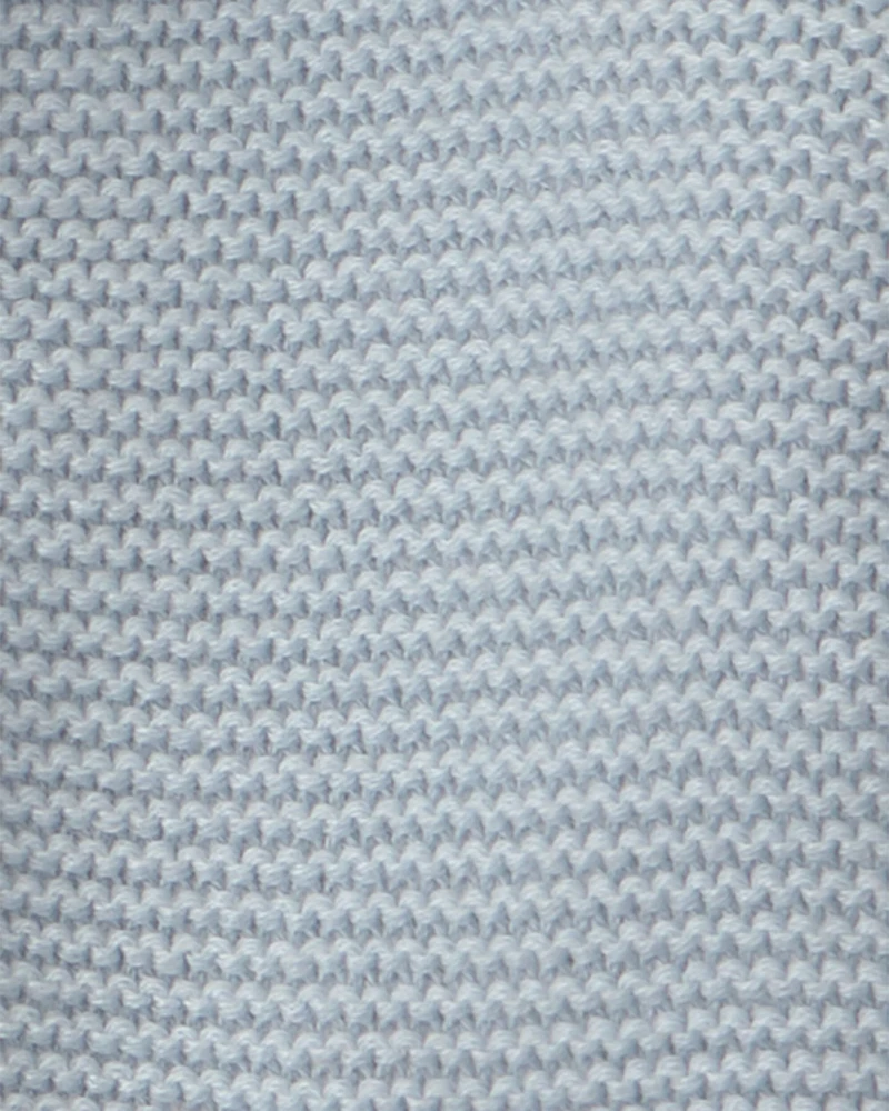 Baby Boy Bear Sweater Knit Hooded Jacket - Blue