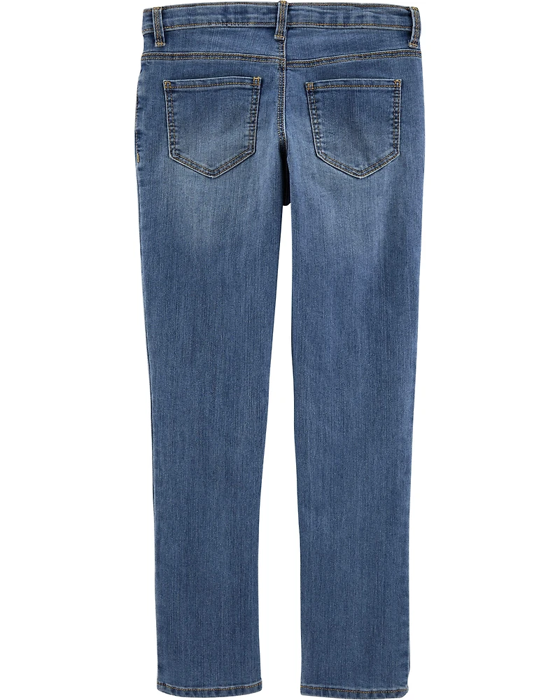 Girls Medium Wash Skinny-Leg Jeans