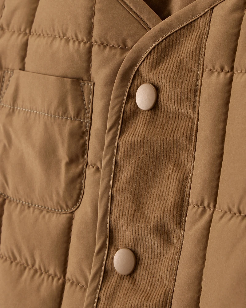 Toddler Boy Sleeveless Puffer Vest - Brown