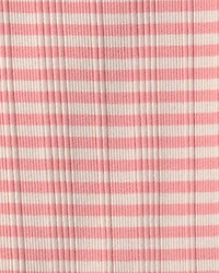 Girls Stripe Ribbed Tee - Pink