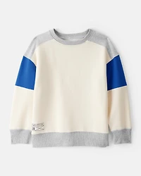 Boys Color Block Pullover Sweatshirt - Ivory