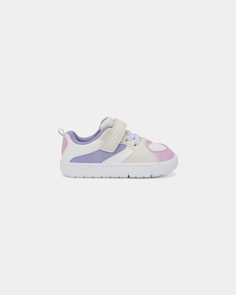 Baby Girl Every Step® First Walker Color Block Sneakers - Pink/Purple/White
