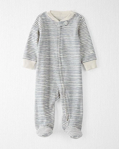Baby Organic Cotton Sleep & Play Pajamas in Stripes