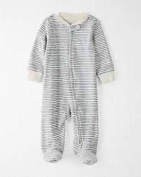 Baby Organic Cotton Sleep & Play Pajamas in Stripes