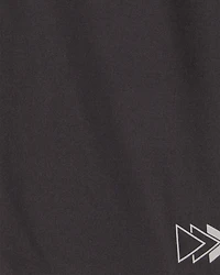 Kid 2-Piece Active Tee & Shorts Set - Black/Grey