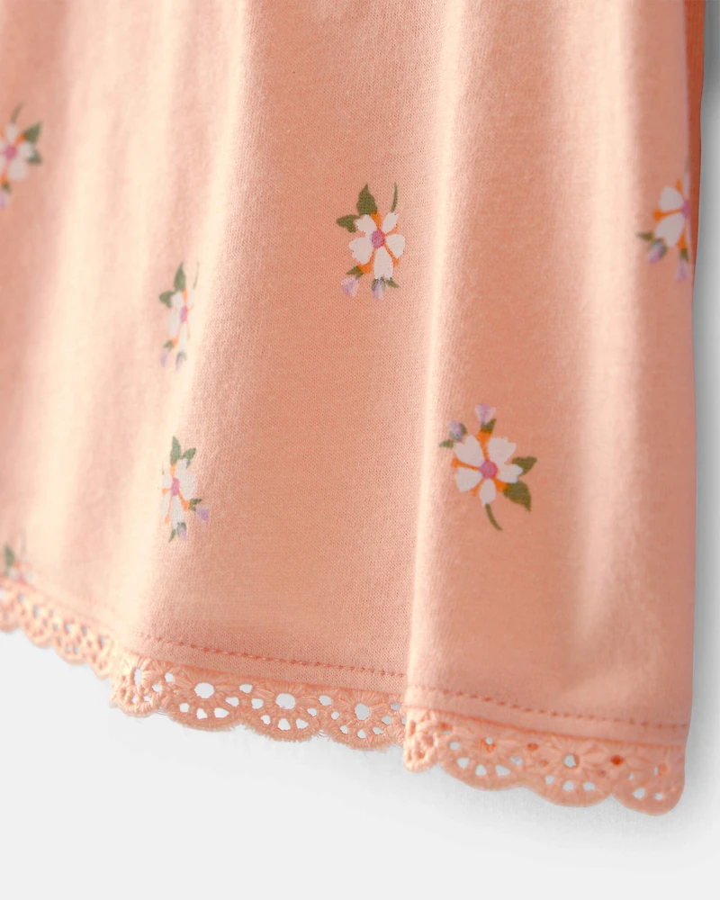 Baby Girl Floral Top - Orange