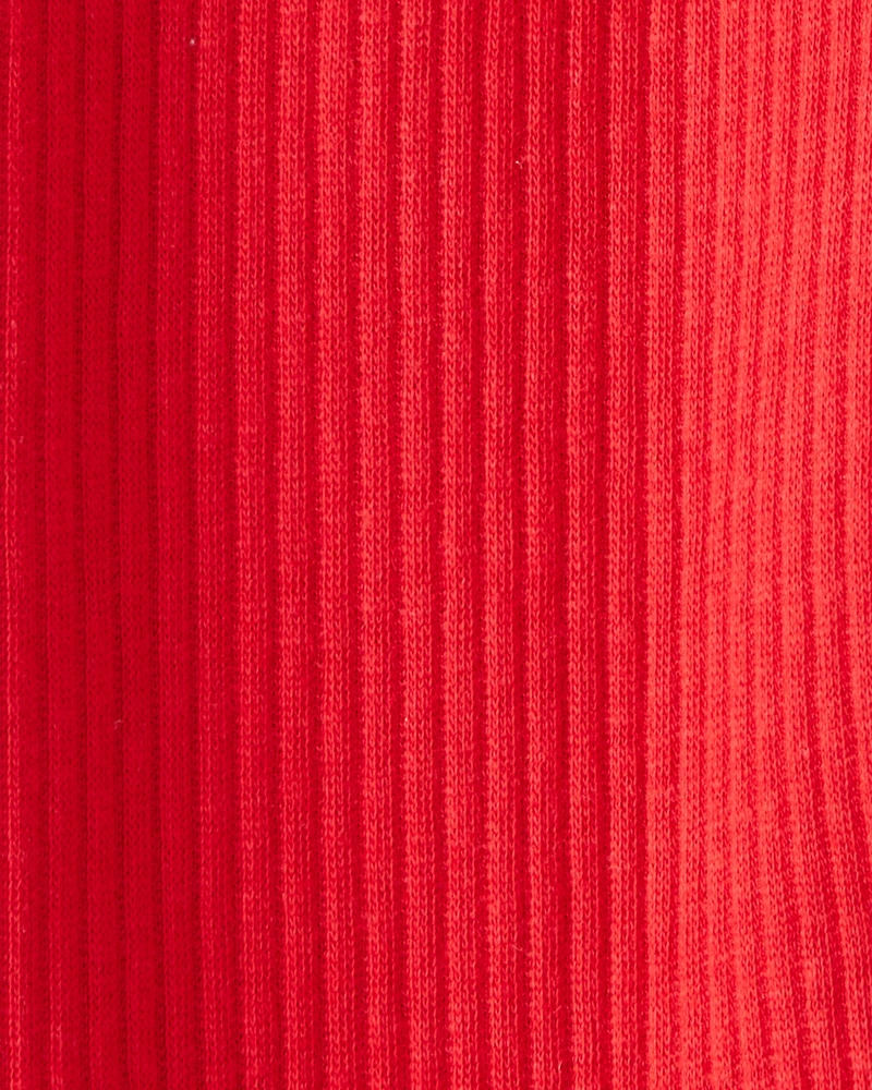 Baby Girl Pull-On Stretch Rib Leggings - Red