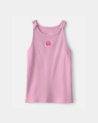 Girls Shell Embroidered Tank Top - Pink
