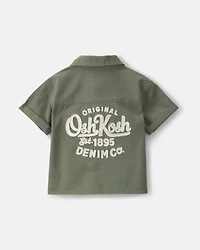 Baby Boy OshKosh Logo Short-Sleeve Button-Down Shirt - Green