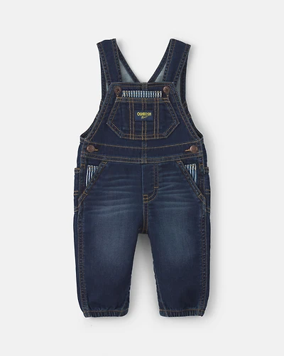Baby Boy Denim Overalls - Dark Wash