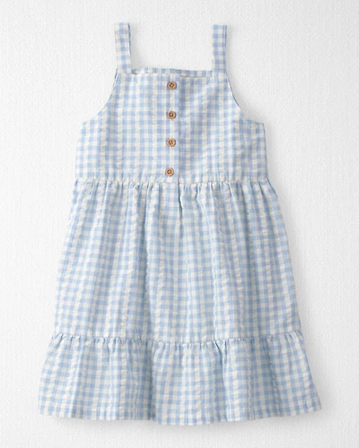 Toddler Girl Seersucker Dress Made with Organic Cotton