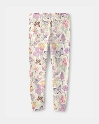 Baby Girl Butterfly 100% Cotton Snug Fit 2-Piece Pajama Set - Cream