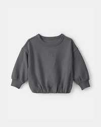 Baby 'Ready Set Play' French Terry Pullover Sweatshirt - Grey