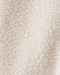 Baby Girl Color Block Fleece Long-Sleeve Jumpsuit - Cream/Pink