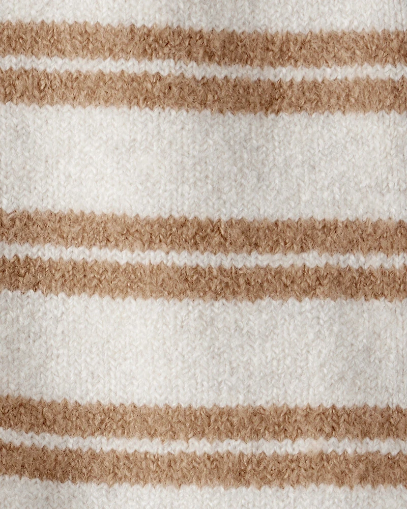 Baby Stripe Sweater Knit Pants - Brown/Cream