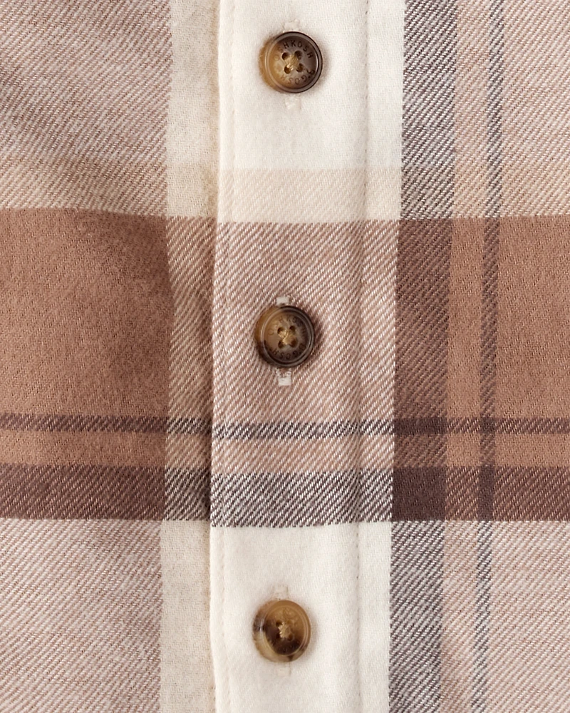 Baby Boy Flannel Long-Sleeve Jacket - Brown