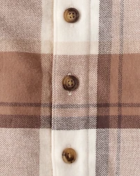 Baby Boy Flannel Long-Sleeve Jacket - Brown