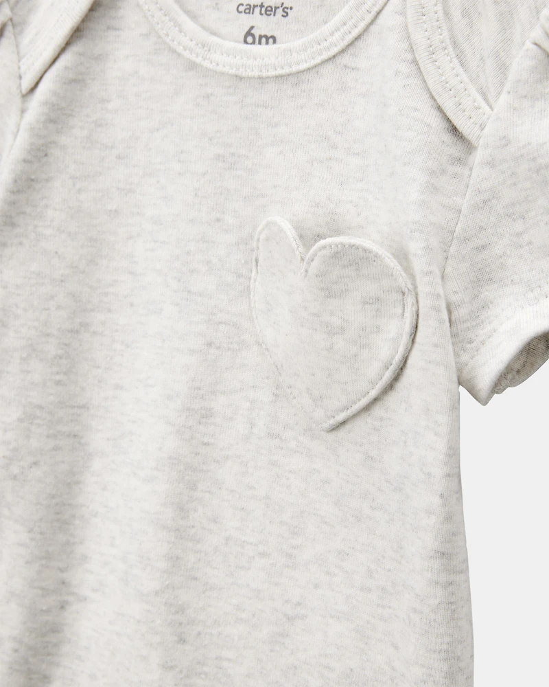 Baby Girl 5-Pack Floral Horses Short-Sleeve Cotton Bodysuits - Pink/Green