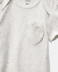 Baby Girl 5-Pack Floral Horses Short-Sleeve Cotton Bodysuits - Pink/Green