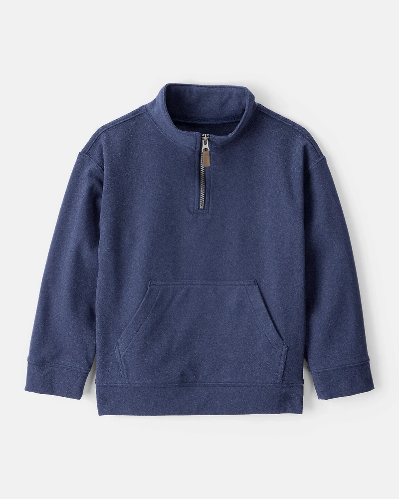 Boys Long-Sleeve Quarter-Zip Pullover Sweatshirt - Navy