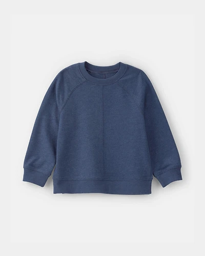 Toddler Boy French Terry Pullover Sweatshirt - Navy Blue