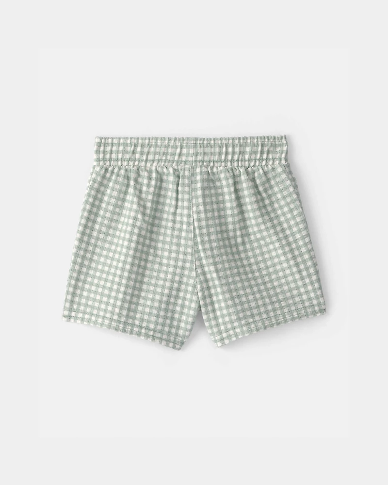 Baby 2-Piece Gingham Top & Short Set - Green