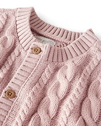 Baby Girl Organic Cotton Cable Knit Cardigan