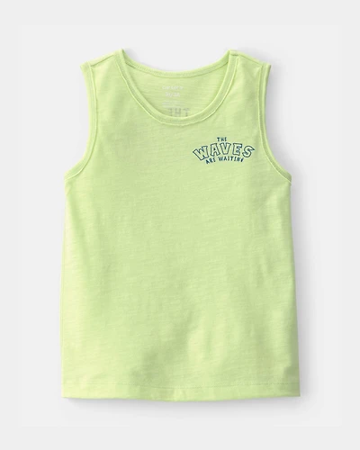 Toddler Boy Surfing Crab Tank Top - Green