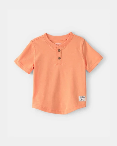 Baby Boy Short-Sleeve Henley T-Shirt - Orange