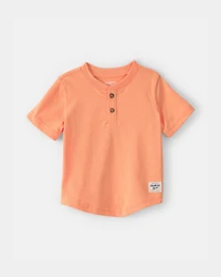 Baby Boy Short-Sleeve Henley T-Shirt - Orange