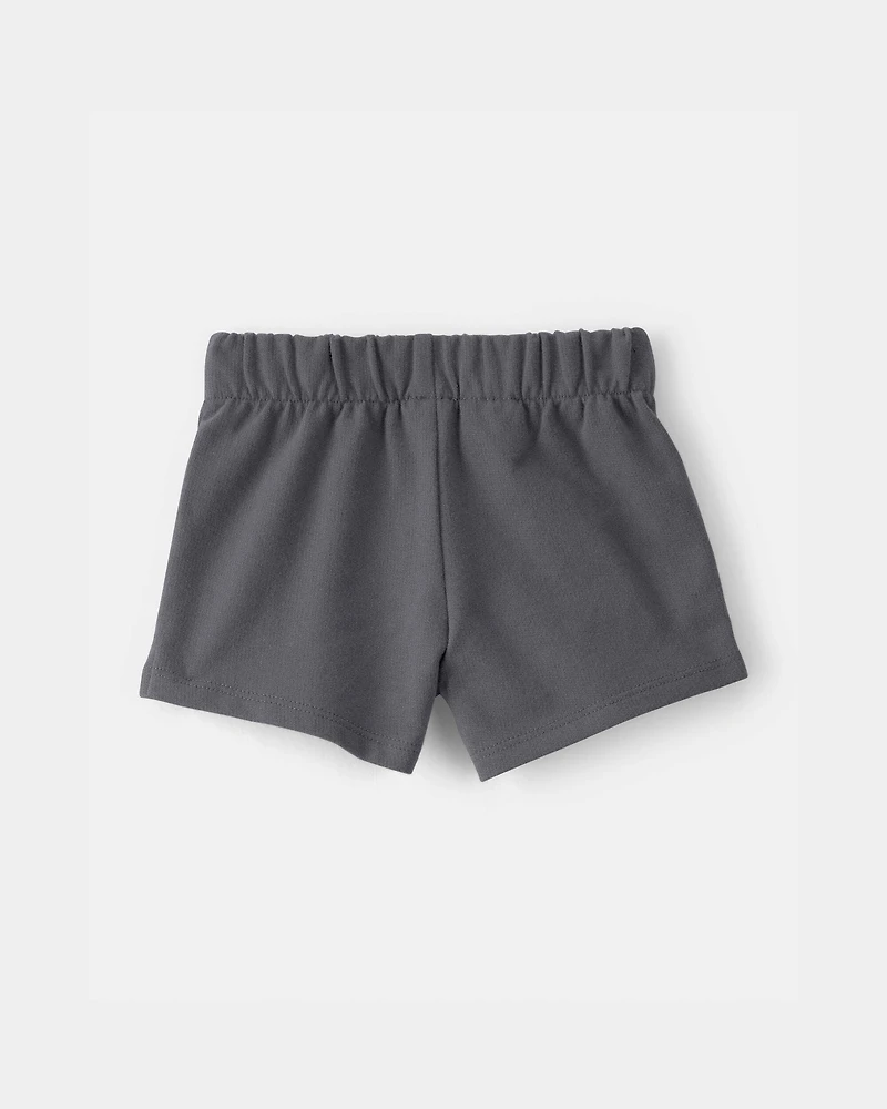 Baby Girl French Terry Shorts - Grey