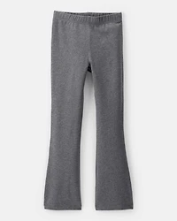 Girls Solid Cotton Flare Stretch Leggings