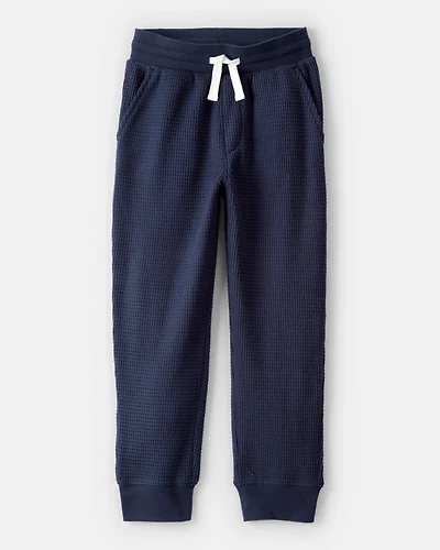Boys Thermal Drawstring Joggers - Navy