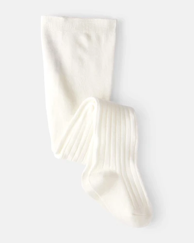 Toddler Girl Rib Tights - White