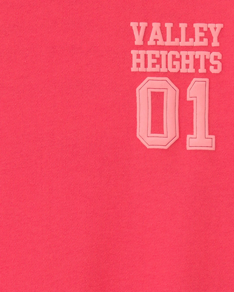 Boys Varsity French Terry Long-Sleeve Pullover Sweatshirt - Coral