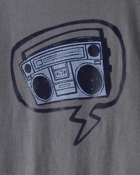 Boys Radio Short-Sleeve Graphic Tee - Grey