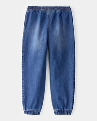 Kid Tapered Iconic Denim Drawstring Joggers