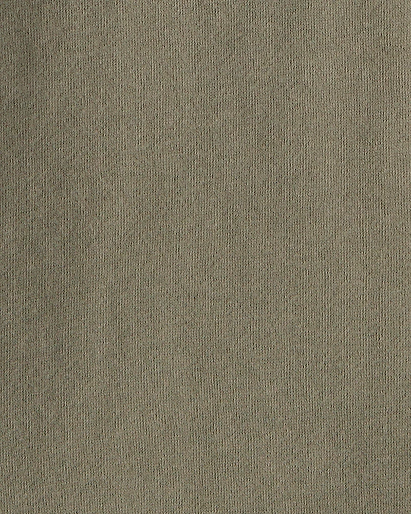 Girls 2-Piece Smiley Face Sweatshirt & Cargo Pants Set - Olive