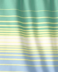 Boys Striped Swim Trunks - Green/Blue